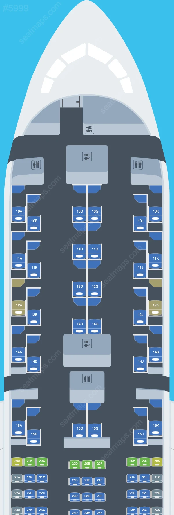 Oman Air Boeing 787 シートマップ 787-9 V.1