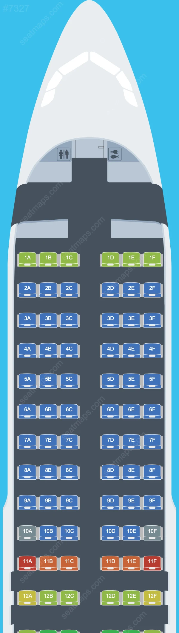 Схема салона Iberia в самолете Airbus A320 A320-200 V.1