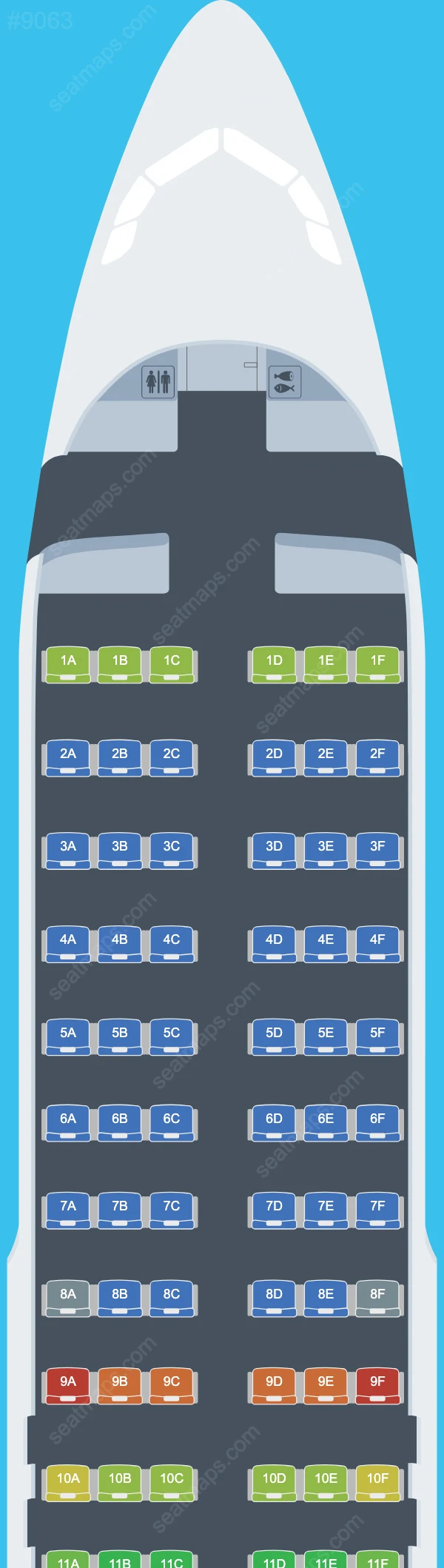 JetBlue Airways Airbus A320 Seat Maps A320-200 V.1