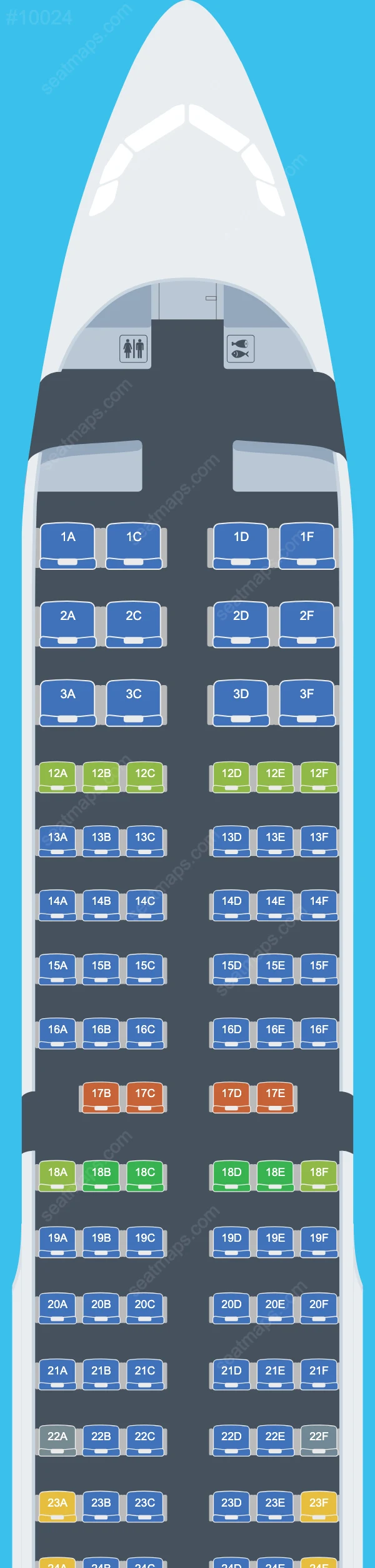Air Canada Rouge Airbus A321-200 V.1 seatmap mobile preview