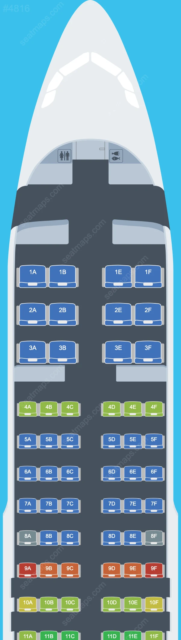 Uzbekistan Airways Airbus A320 Seat Maps A320-200 V.1