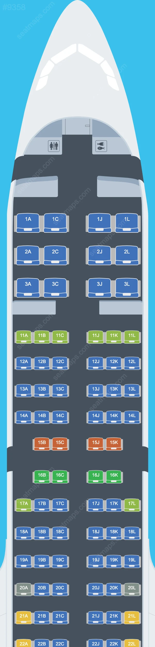 Air China Airbus A321 Seat Maps A321-200neo