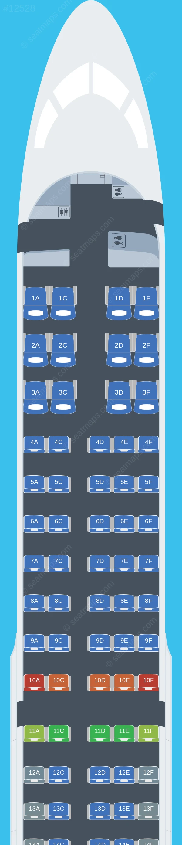 Animawings Airbus A220-300 seatmap preview