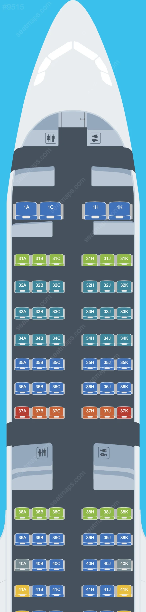 China Southern Airbus A321 Seat Maps A321-200neo V.1