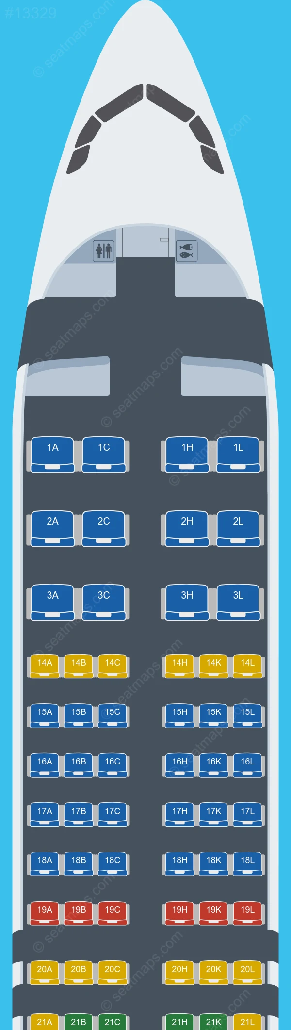 AZAL Azerbaijan Airlines Airbus A320neo V.2 seatmap preview