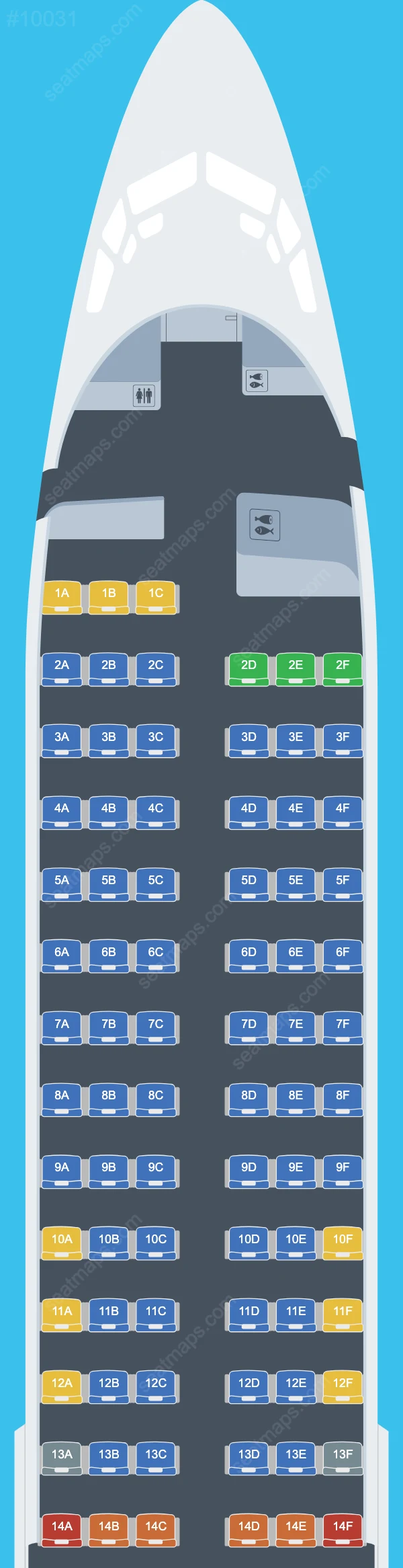 Bees Airline Boeing 737-800 seatmap mobile preview