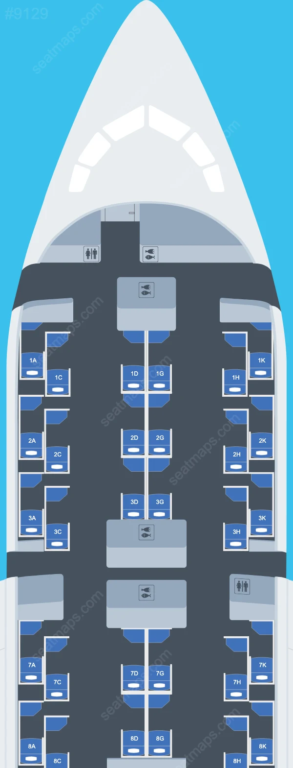Japan Airlines Boeing 787 Seat Maps 787-8 V.2