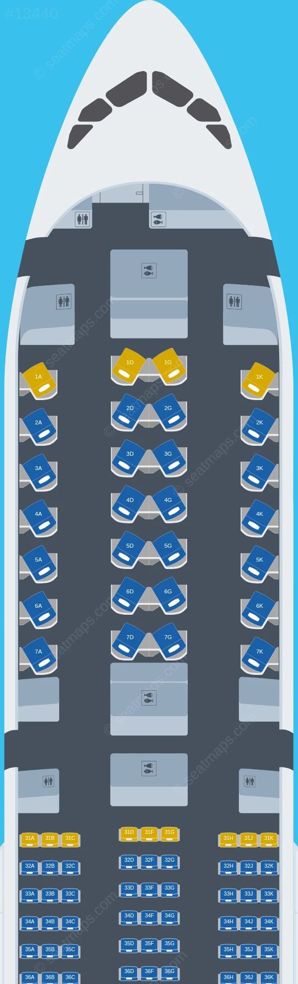 China Airlines Airbus A350-900 V.3 seatmap preview