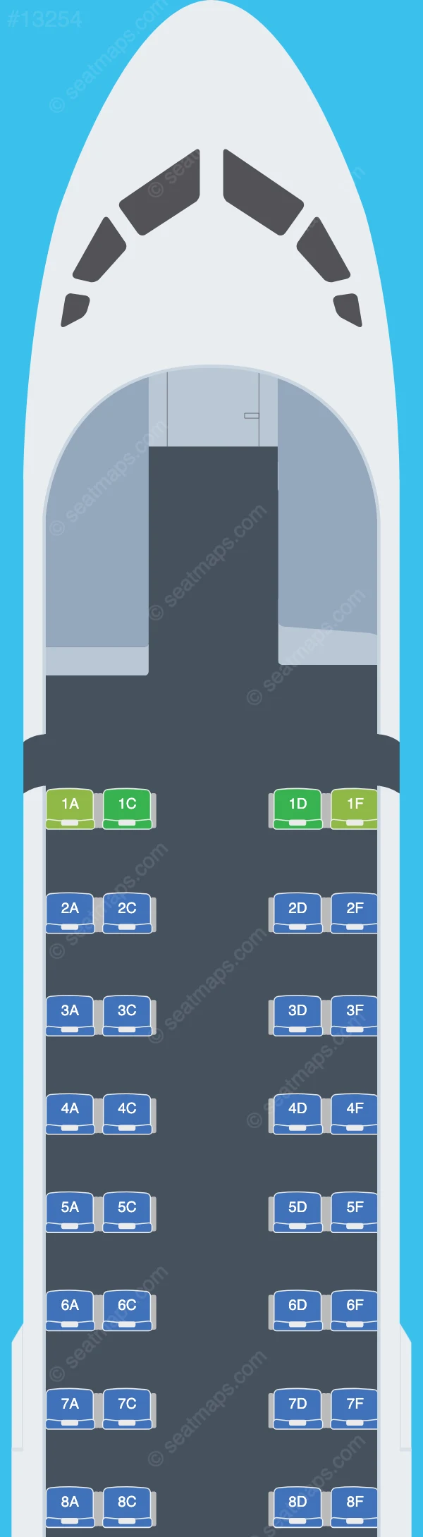 ETF Airways ATR 72-600 seatmap preview