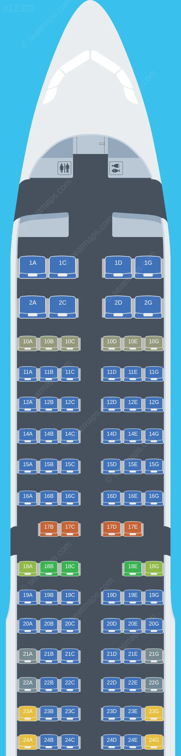 Pacific Airlines Airbus A321-200 seatmap preview