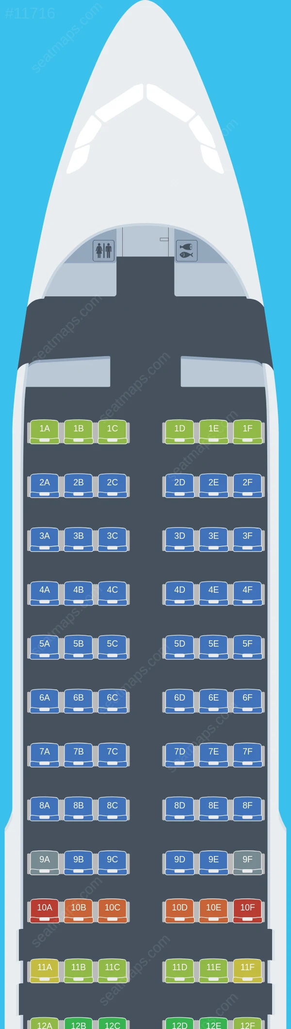 Схема салонов KM Malta Airlines в самолетах Airbus A320neo A320neo