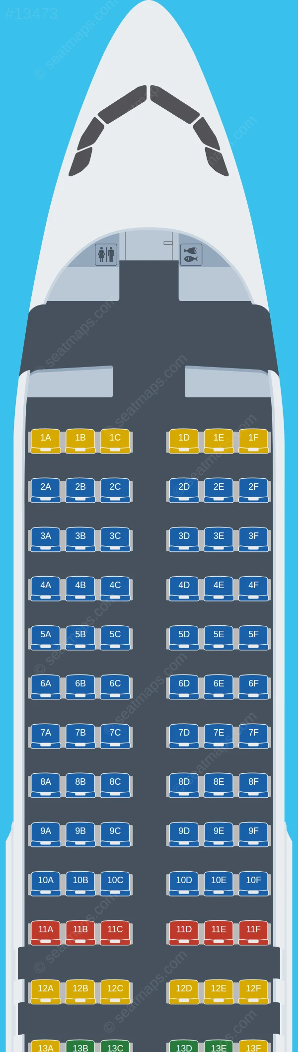 FlyOne Romania Airbus A320-200 seatmap preview
