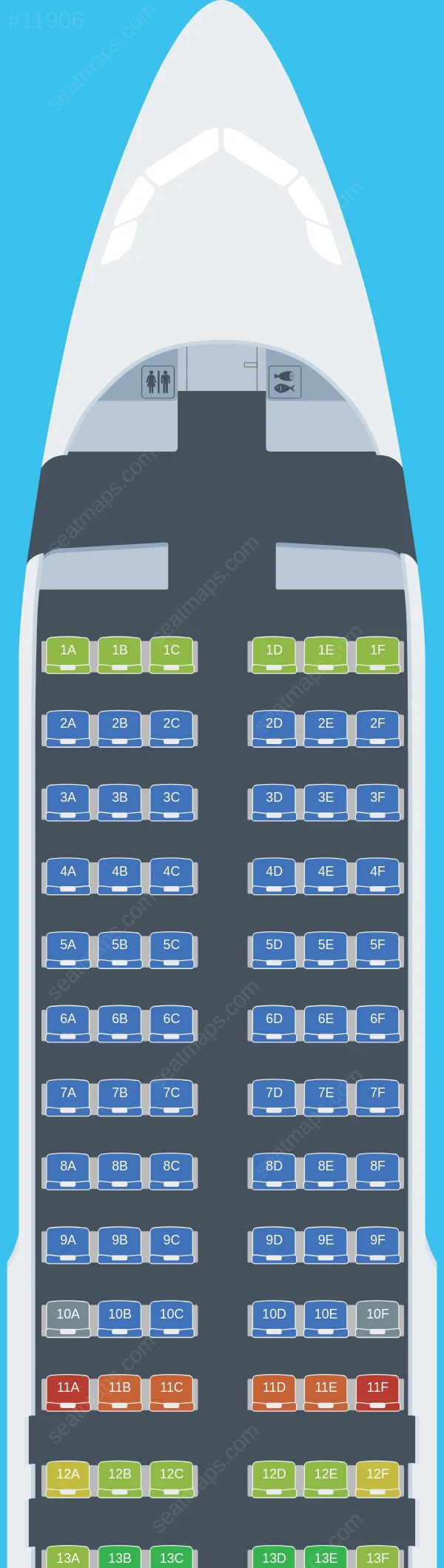 FlyArystan Airbus A320neo V.1 seatmap preview