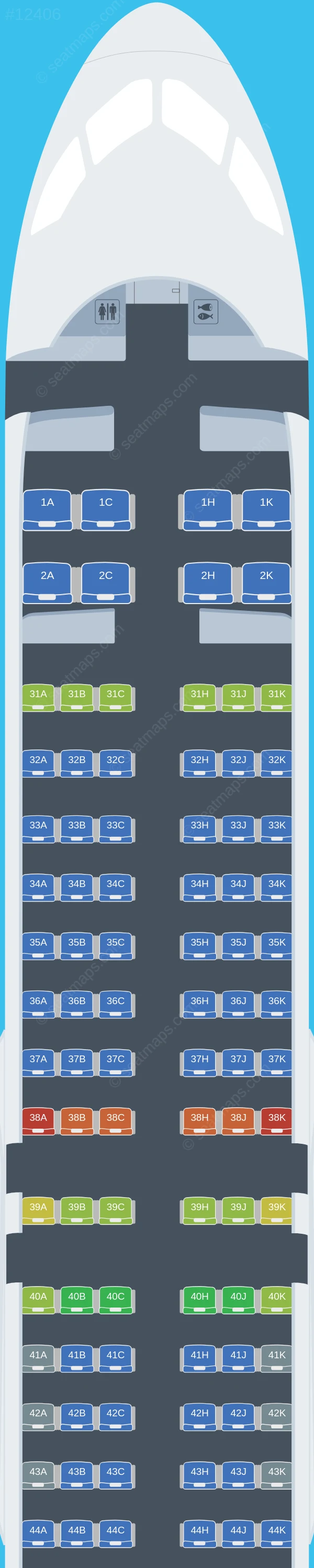 China Southern COMAC С919 seatmap preview