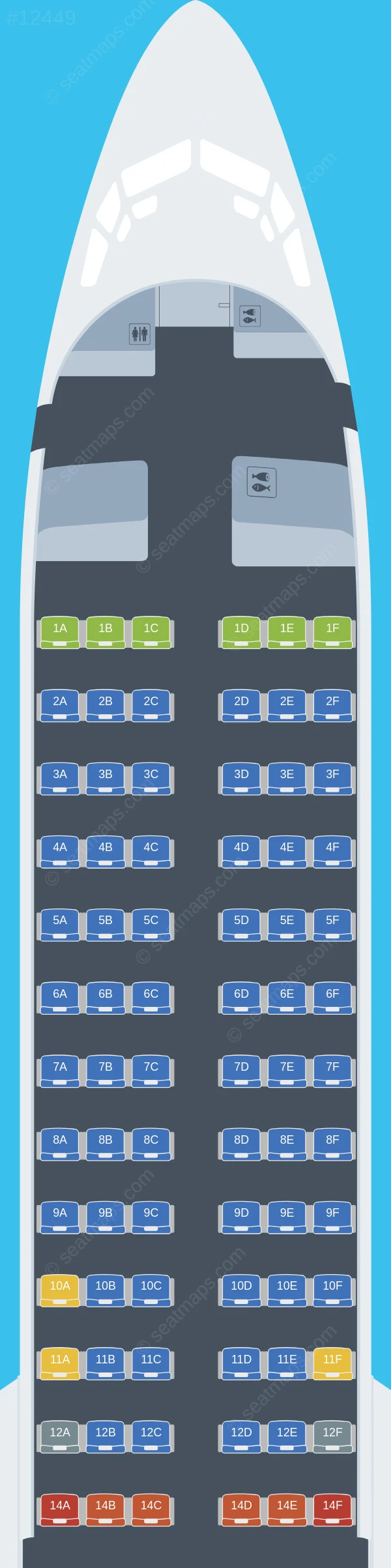 Akasa Air Boeing 737 MAX 8 V.4 seatmap preview