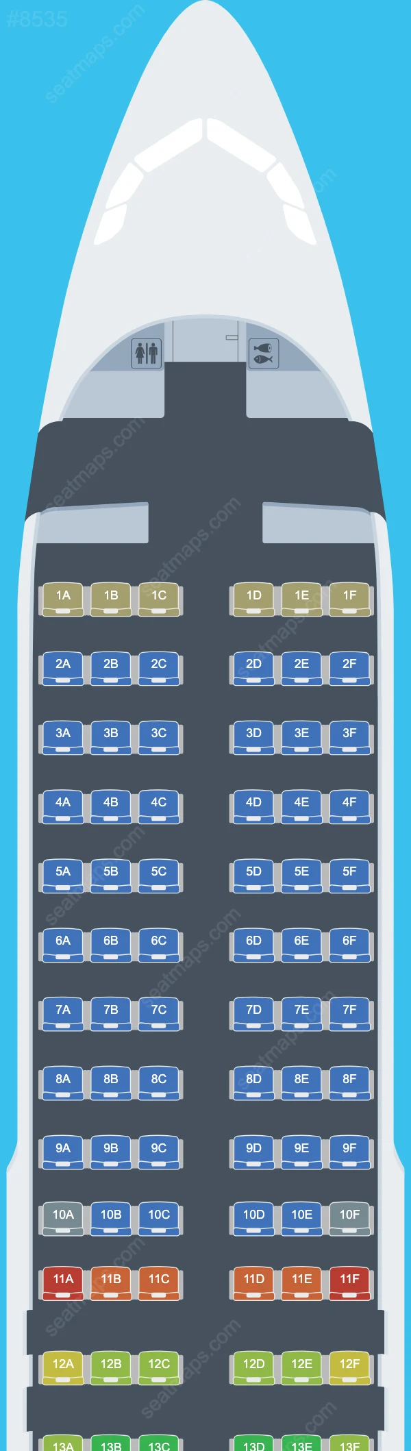 Схема салона LATAM Airlines Peru в самолете Airbus A320 A320-200neo