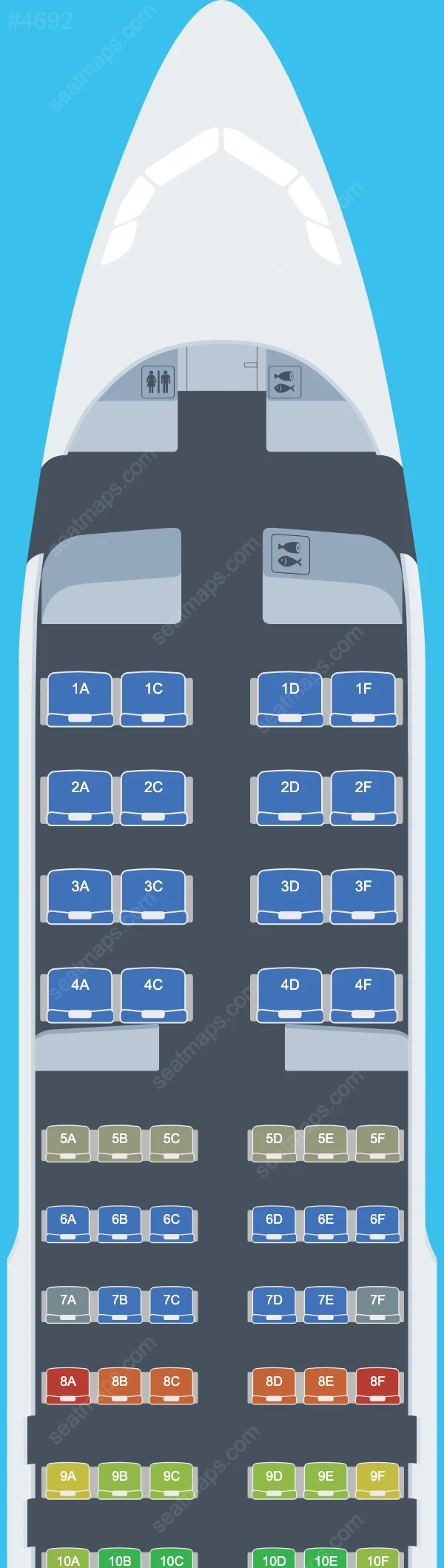 Lao Airlines Airbus A320 Seat Maps A320-200 V.1