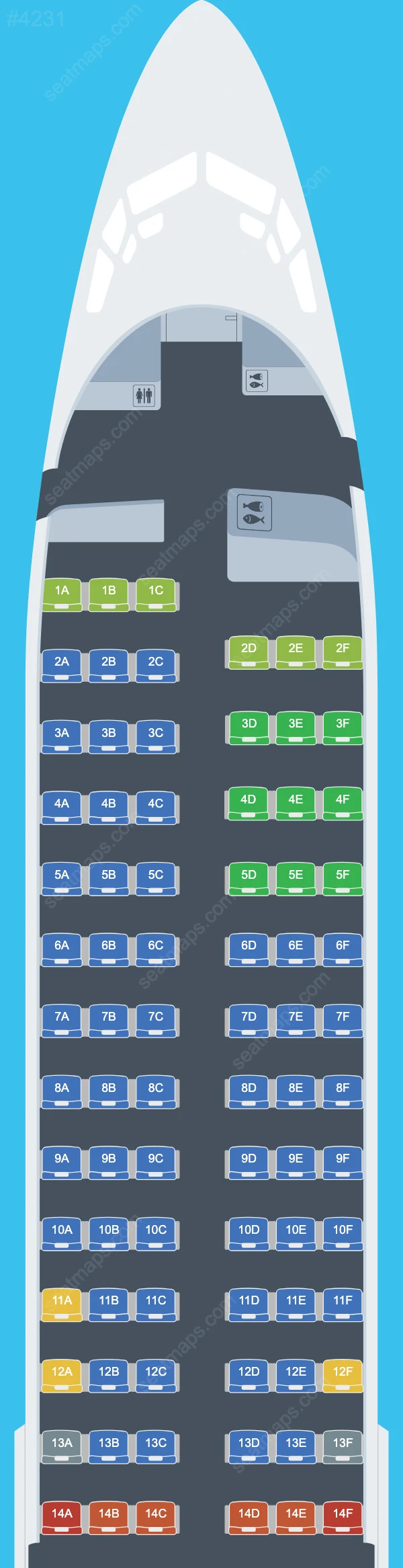 Sunwing Airlines Boeing 737 Seat Maps 737-800
