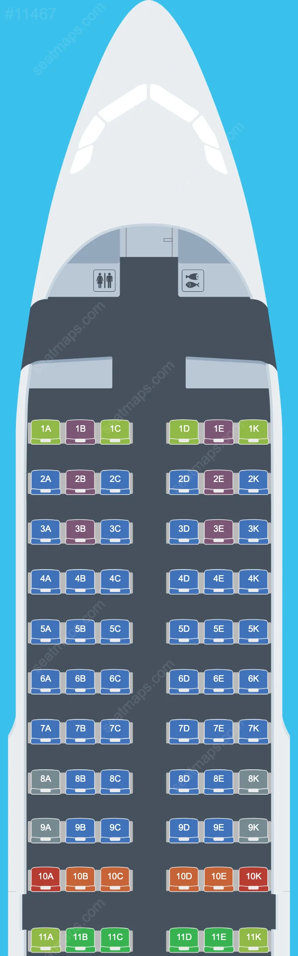 Avianca Airbus A319 Seat Maps A319-100 V.1