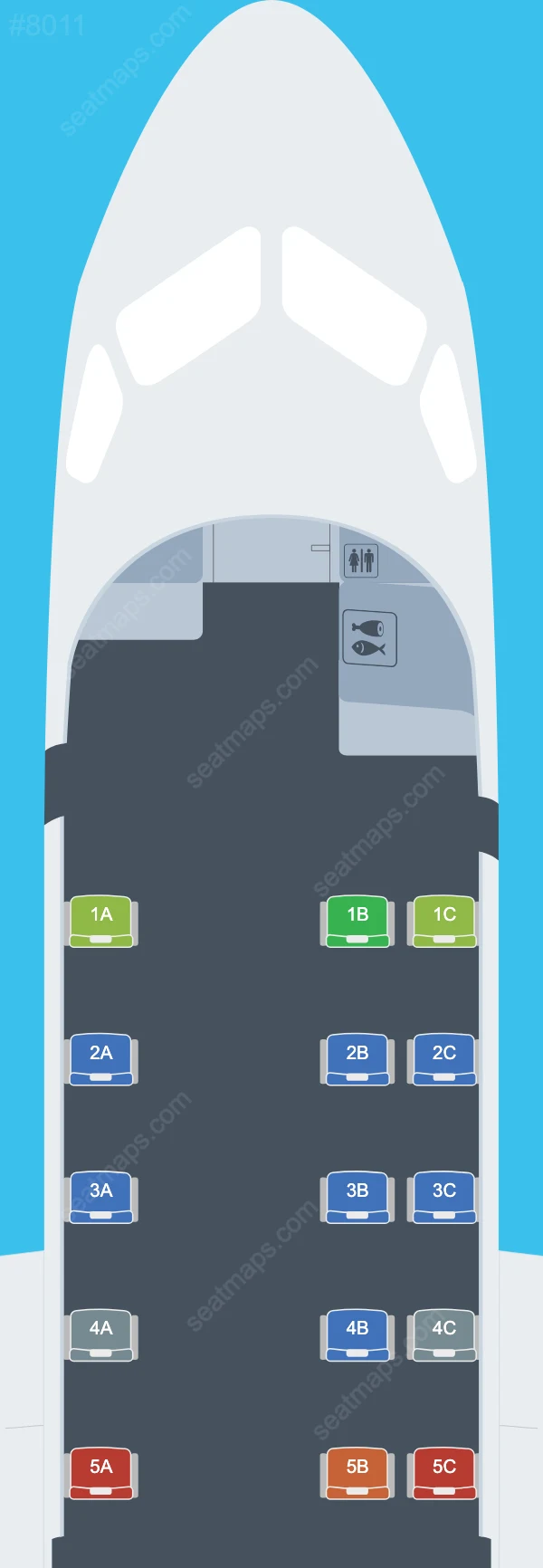 Air Chathams Saab S340 seatmap mobile preview