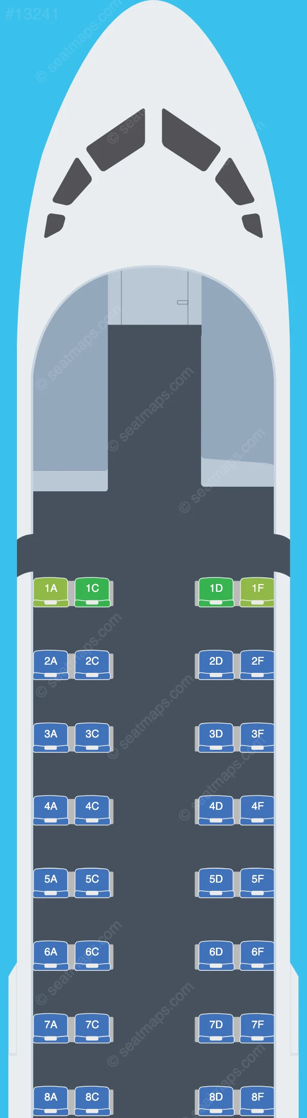 Myanmar Airways International ATR 72-600 seatmap preview