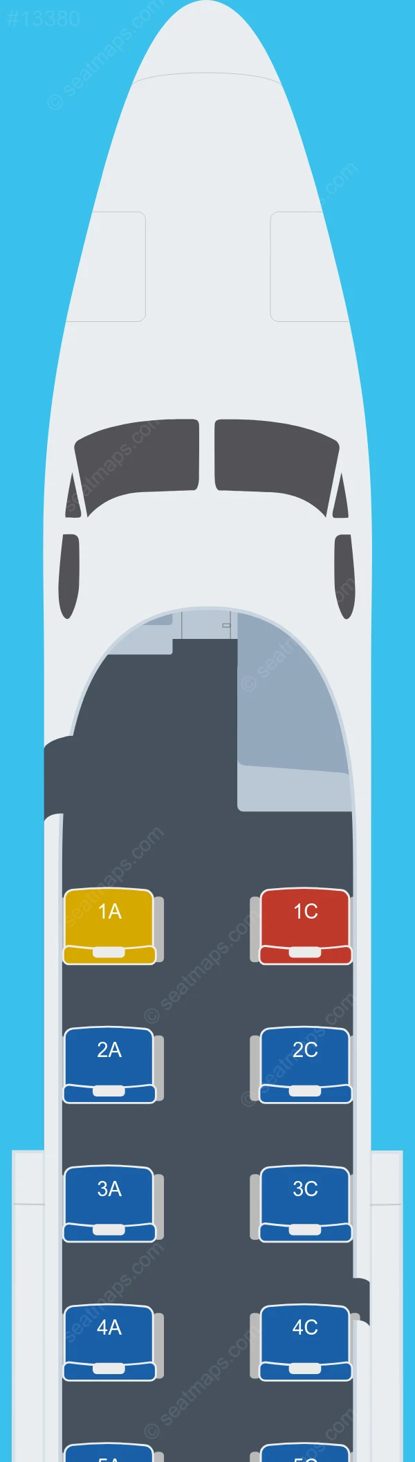 Gum Air Beechcraft 1900D aircraft seat map 1900D