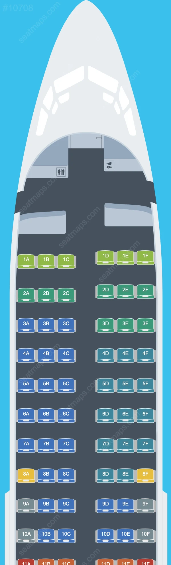 Схема салона Avelo Airlines в самолете Boeing 737 737-700 V.2