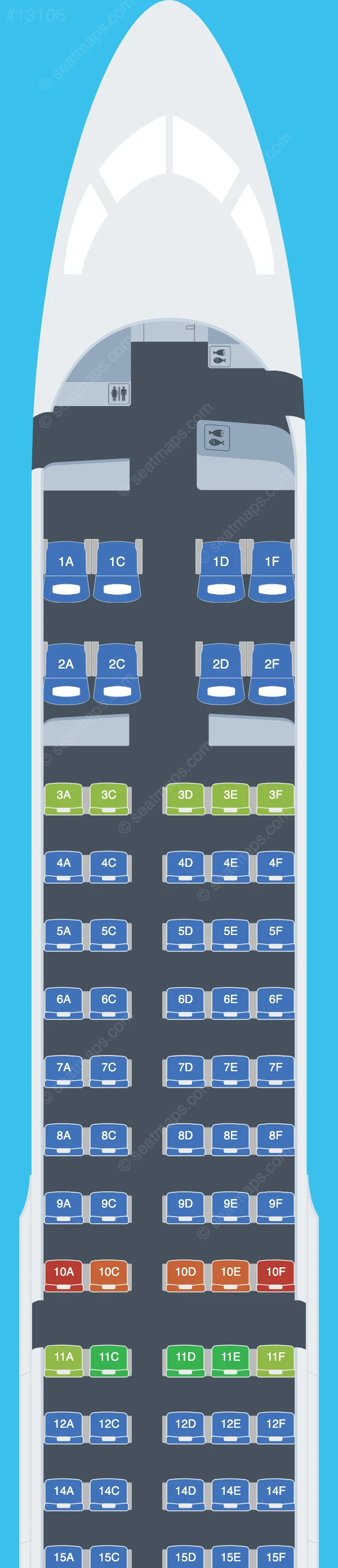Cyprus Airways Airbus A220-300 V.3 seatmap preview