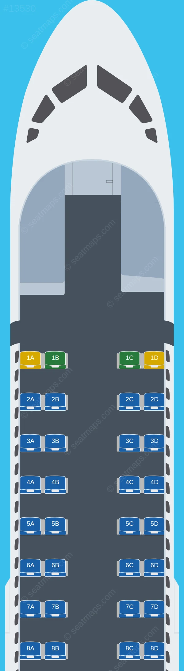 Domestic Airlines ATR 72-600 seatmap preview