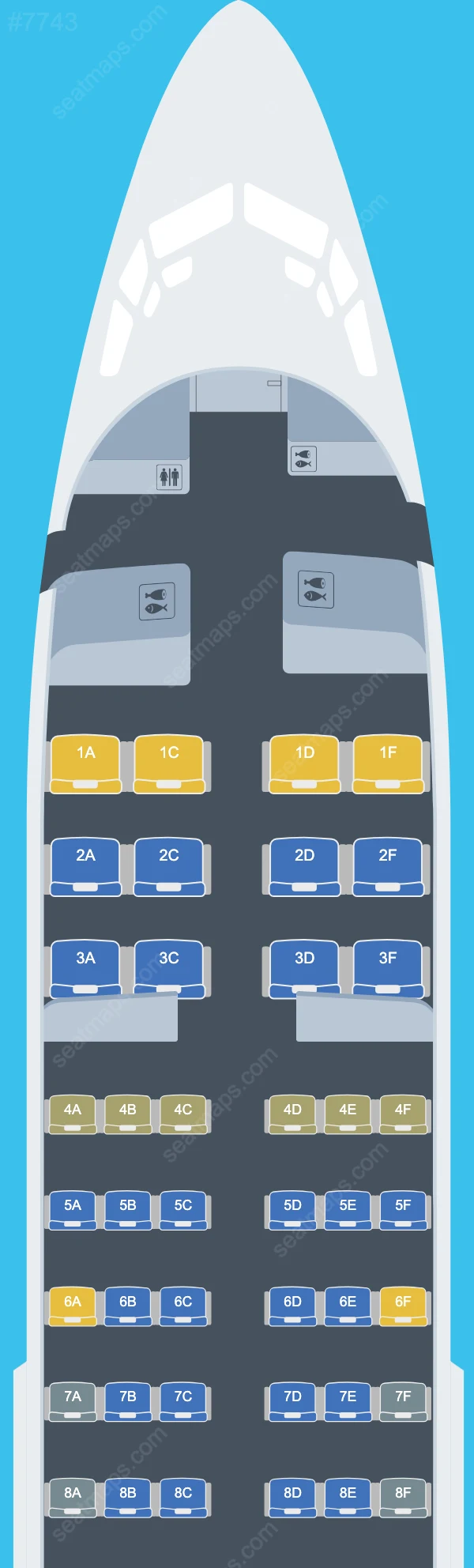 MIAT Mongolian Airlines Boeing 737 Seat Maps 737-700 V.1