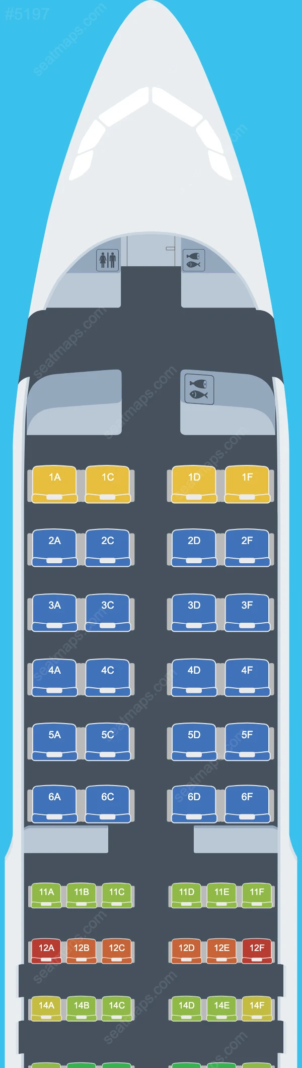 South African Airways Airbus A320-200 V.2 seatmap preview