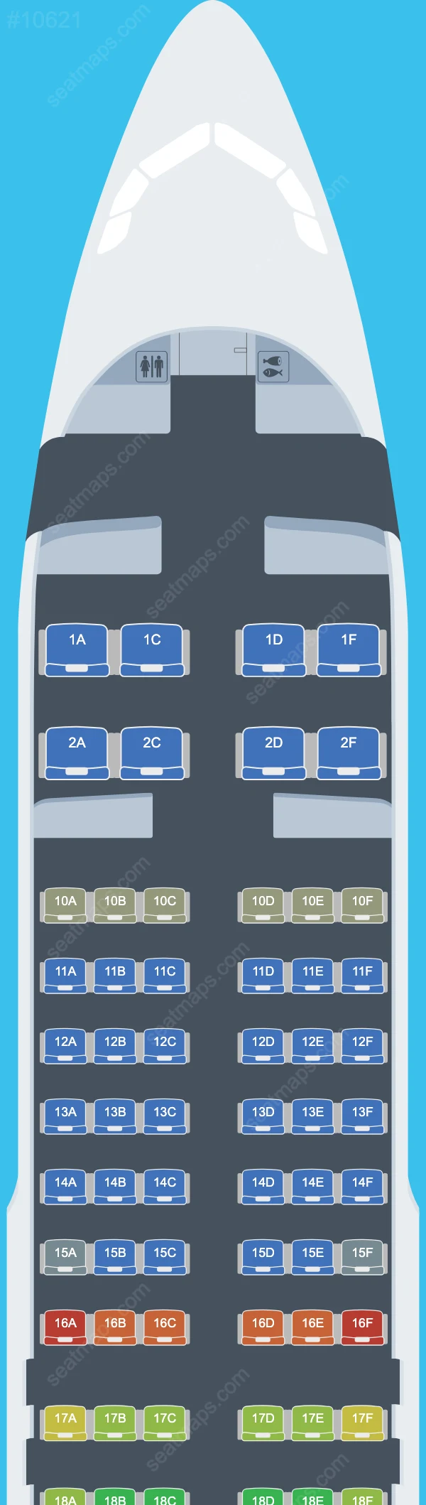 Схема салона FITS Aviation в самолете Airbus A320 A320-200