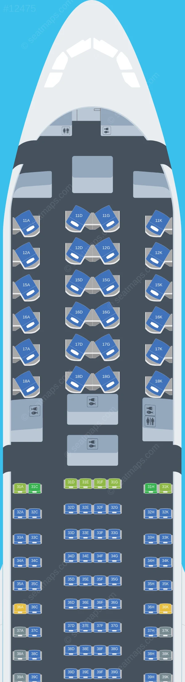 Capital Airlines (Beijing) Airbus A330-300 V.2 seatmap preview