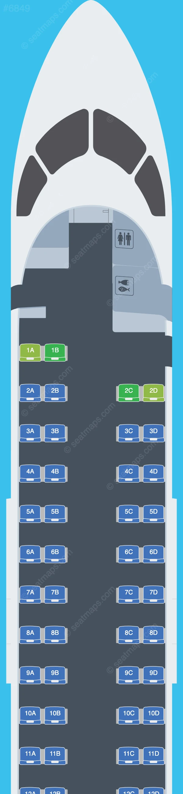 CemAir Bombardier Q400 seatmap preview