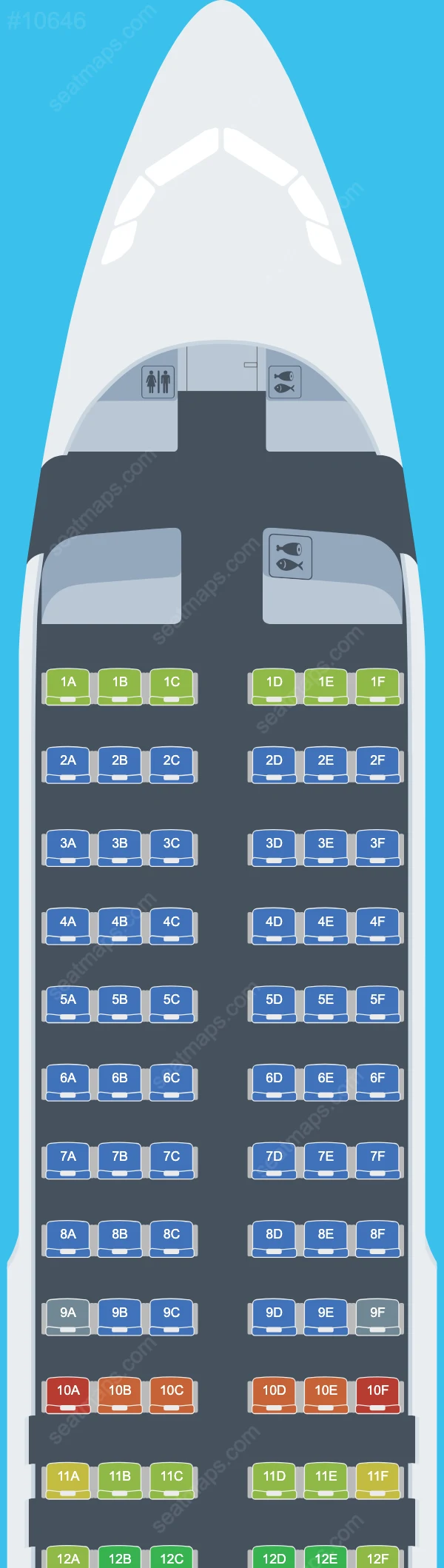 Austrian Airlines Airbus A320-200neo seatmap preview