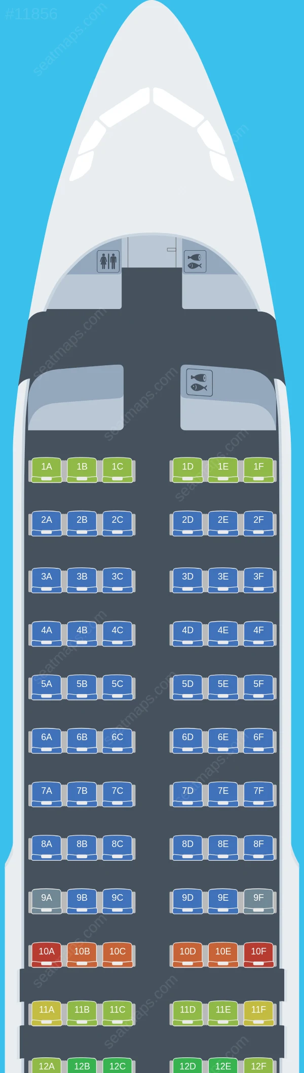 Plans des sièges de l'avion Airbus A320neo de Lufthansa City A320neo