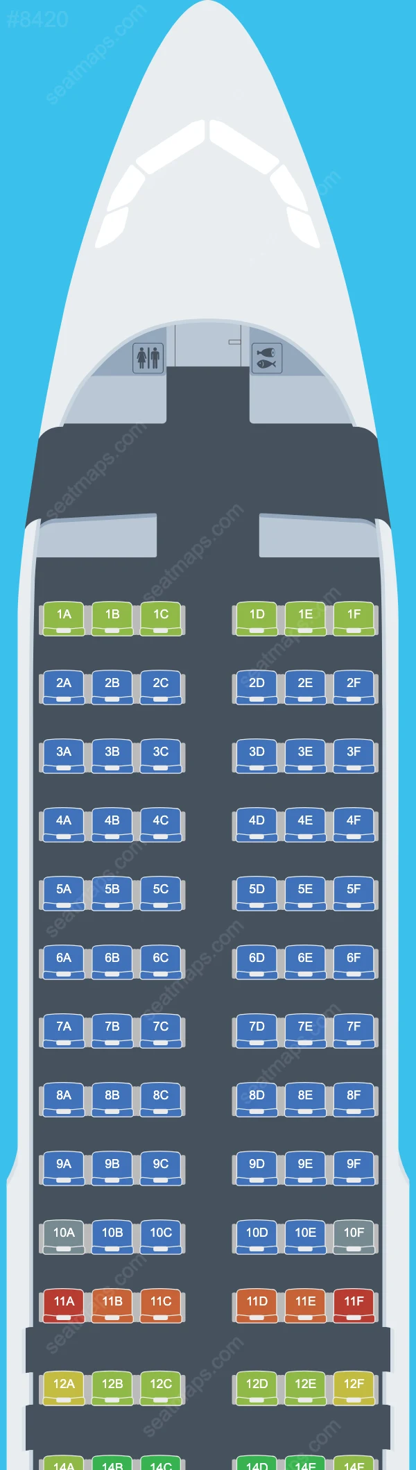 Air Busan Airbus A320 Seat Maps A320-200 V.1