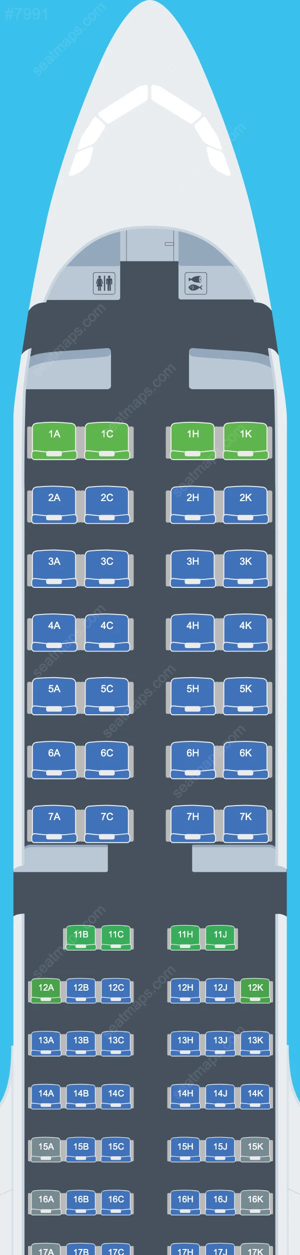Air Astana Airbus A321 Seat Maps A321-200neo