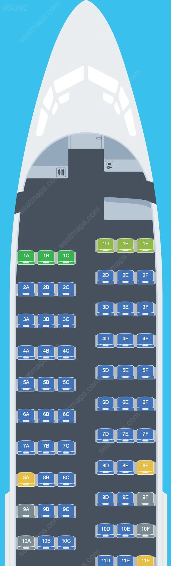 Yakutia Airlines Boeing 737 aircraft seat map  737-700