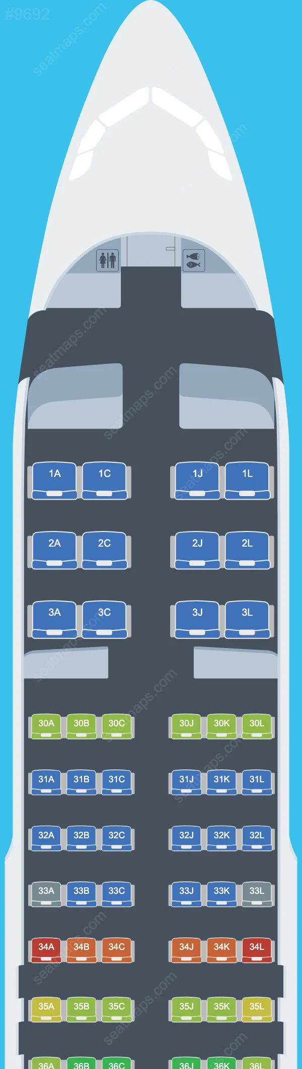 Saudia Airbus A320 Seat Maps A320-200