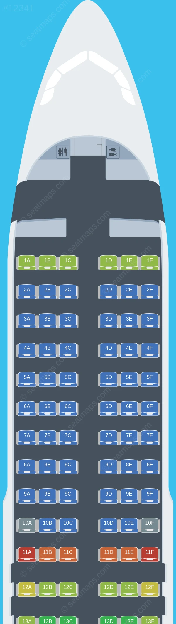 Nordica Airbus A320-200 seatmap preview