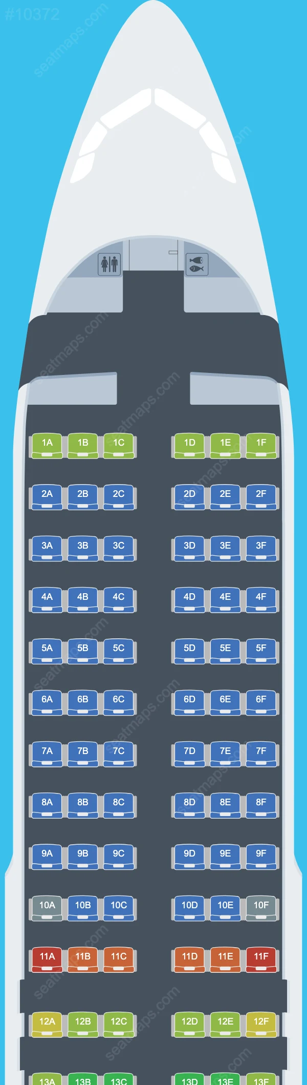 China Express Airlines Airbus A320neo aircraft seat map  A320neo