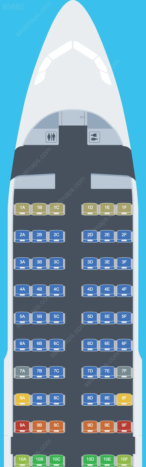 LATAM Airlines Colombia Airbus A319 Seat Maps A319-100 V.1