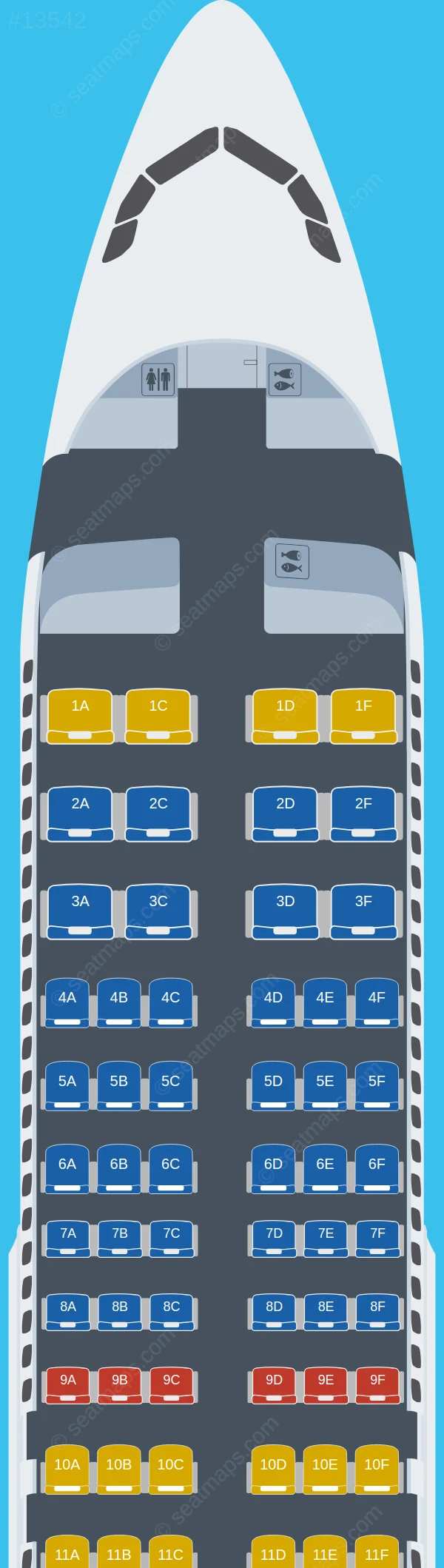 JetBlue Airways Airbus A320-200 V.3 seatmap preview