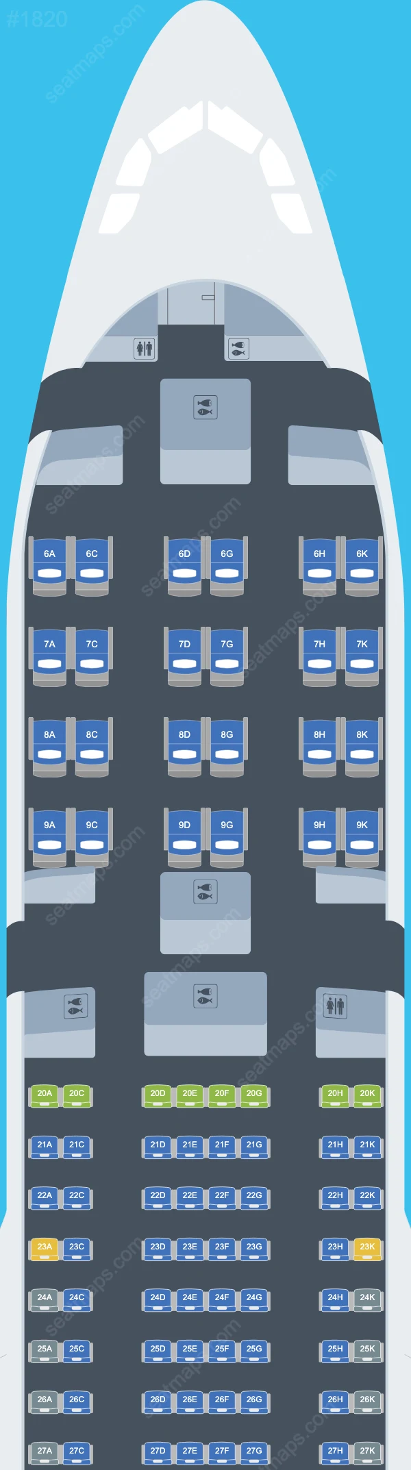 EVA Air Airbus A330 Seat Maps A330-200