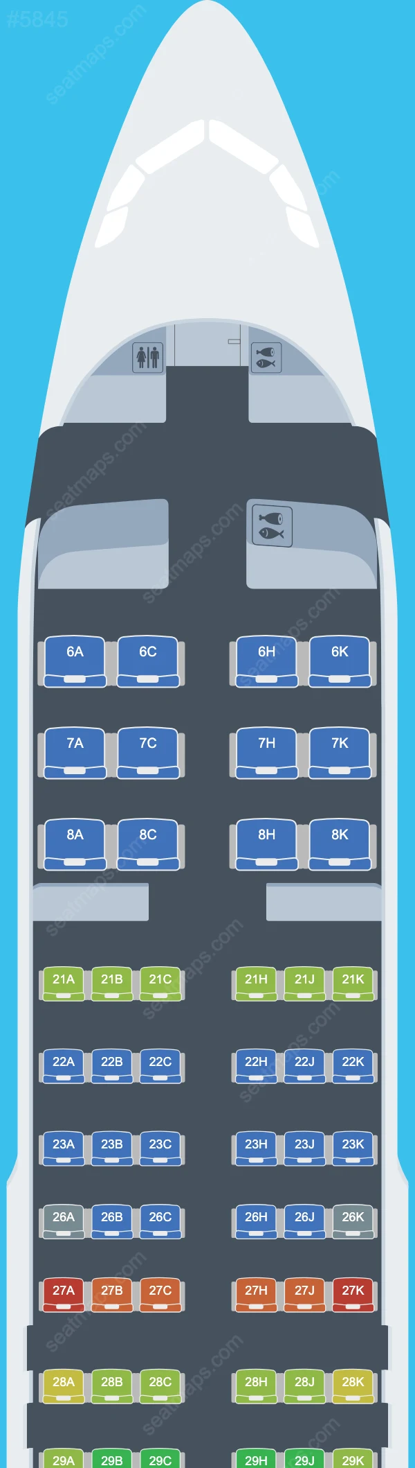 Royal Brunei Airlines Airbus A320-200neo seatmap preview