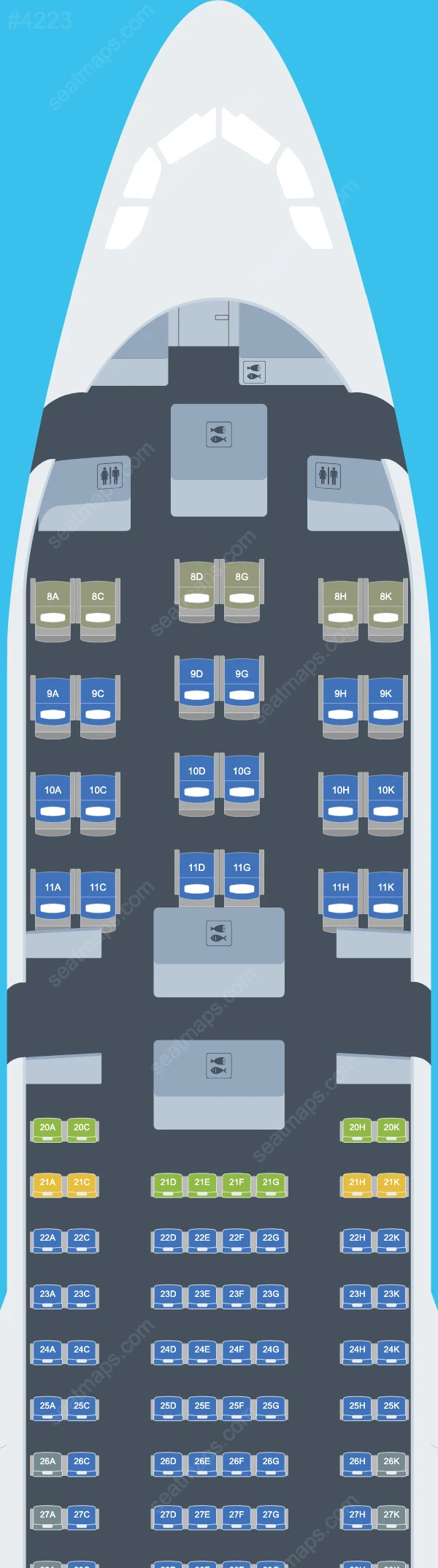 Egyptair Airbus A330 Seat Maps A330-200