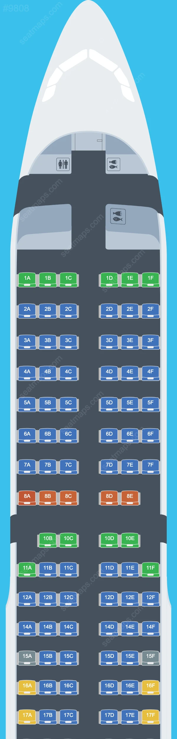 Olympic Air Airbus A321-200 seatmap preview