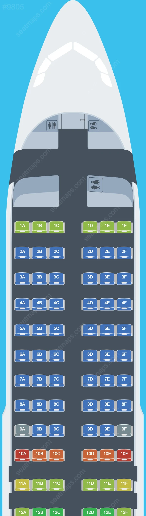 Схема салона Olympic Air в самолете Airbus A320 A320-200 V.1