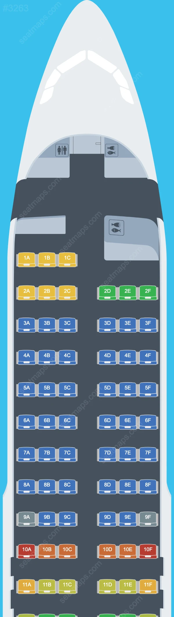 Azores Airlines Airbus A320 Seat Maps A320-200 V.1